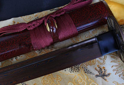 Japanese Samurai Sword Damascus Blade Red Folded Steel Katana Sword - Masamune Swords-Samurai Katana Swords UK For Sale