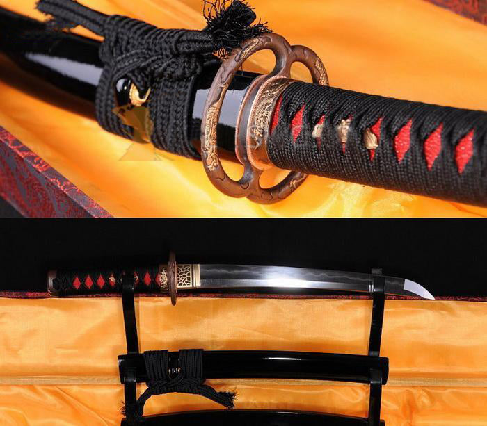 Handmade Foldedsteel Clay Tempered Japanese Sword Tanto Razor Sharp - Masamune Swords-Samurai Katana Swords UK For Sale